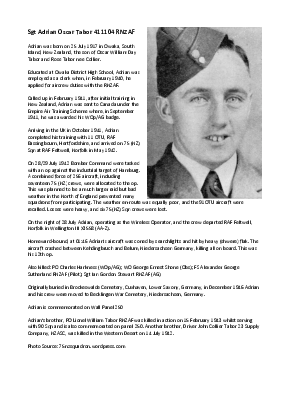 A preview of a PDF biography for Tabor, Adrian Oscar